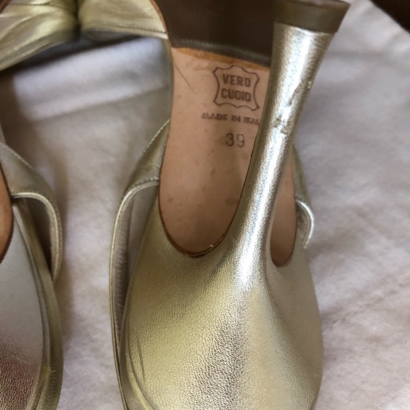 Jimmy Choo Gold Evening Sandals - Picture 3 of 5